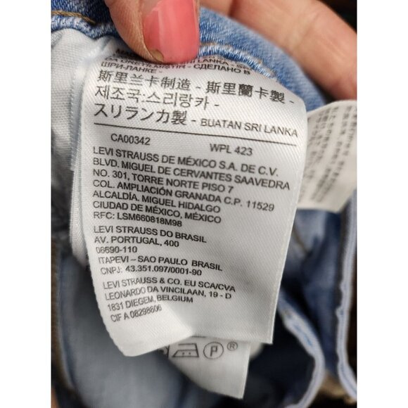 Levi's 721 Light Blue Denim Skinny Leg High Rise Stretch Jeans Size 34 - Picture 9 of 10